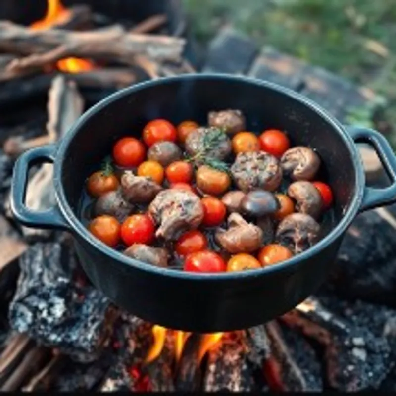 Dutch Oven Beef Medley over a Live-Fire image